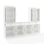 Set di 3 Mobili Dispensa Stanton con Credenza e Ante in Vetro - 14.5x95x78