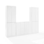 Set di 3 Mobili Dispensa Stanton con Credenza e Ante in Vetro - 14.5x95x78