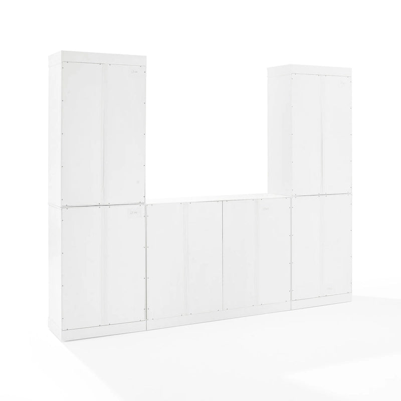 Set di 3 Mobili Dispensa Stanton con Credenza e Ante in Vetro - 14.5x95x78