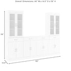 Set di 3 Mobili Dispensa Stanton con Credenza e Ante in Vetro - 14.5x95x78