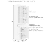 Set di 3 Mobili Dispensa Stanton con Credenza e Ante in Vetro - 14.5x95x78