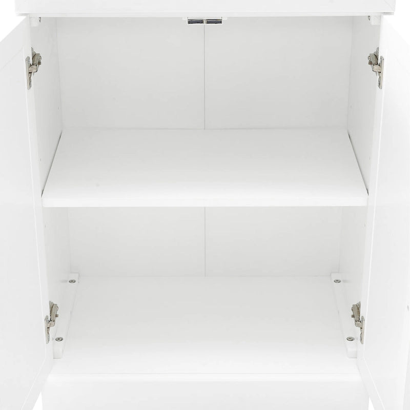 Set di 3 Mobili Dispensa Stanton con Credenza e Ante in Vetro - 14.5x95x78