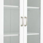 Set di 3 Mobili Dispensa Stanton con Credenza e Ante in Vetro - 14.5x95x78