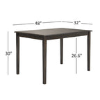 Set per angolo colazione rettangolare antico nero da 5 pezzi, tavolo, 2 sedie e 2 panche