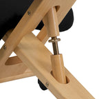 Sedia da ufficio inginocchiabile ergonomica in legno con rotelle in tessuto