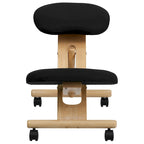 Sedia da ufficio inginocchiabile ergonomica in legno con rotelle in tessuto