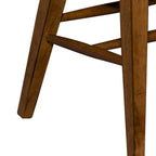 Sedia Windsor con schienale, in legno di Hevea, finitura tabacco, gambe affusolate a compasso