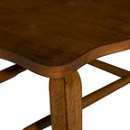 Sedia Windsor con schienale, in legno di Hevea, finitura tabacco, gambe affusolate a compasso