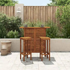 Set da bar 3 pezzi, 104,9x50,8x109,9 cm in legno massello di acacia