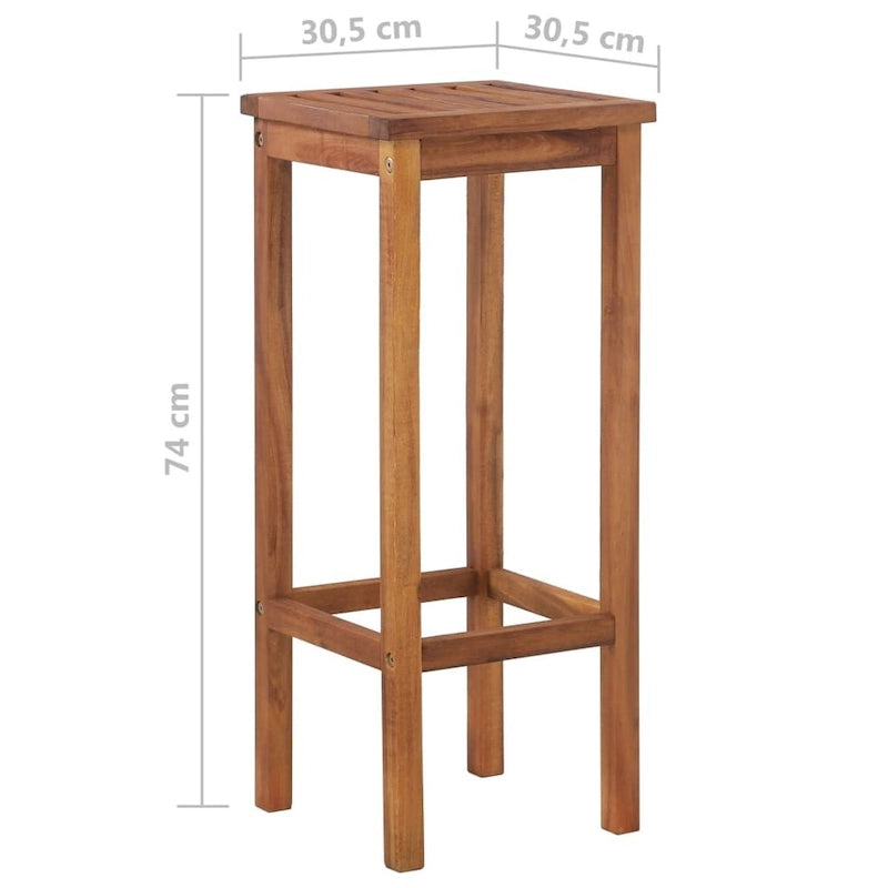 Set da bar 3 pezzi, 104,9x50,8x109,9 cm in legno massello di acacia