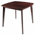 Tavolo da pranzo rotondo in legno massello, noce, profilo curvo con gambe affusolate - 34x34x29 pollici