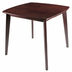 Tavolo da pranzo rotondo in legno massello, noce, profilo curvo con gambe affusolate - 34x34x29 pollici