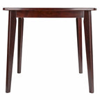 Tavolo da pranzo rotondo in legno massello, noce, profilo curvo con gambe affusolate - 34x34x29 pollici