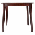 Tavolo da pranzo rotondo in legno massello, noce, profilo curvo con gambe affusolate - 34x34x29 pollici