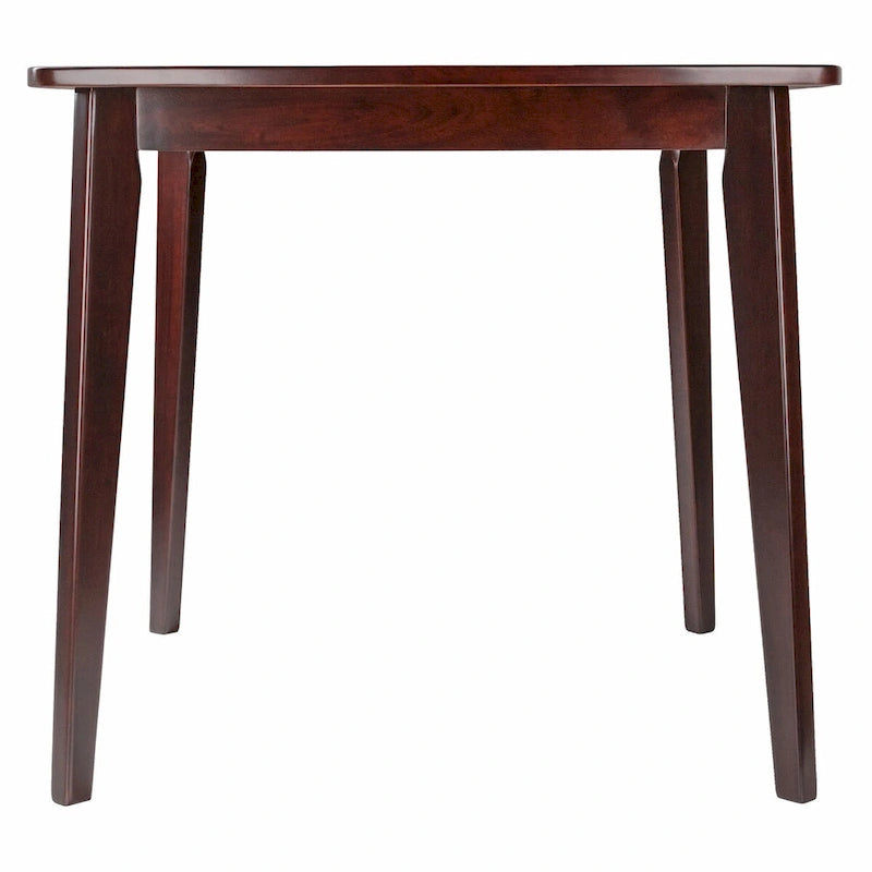 Tavolo da pranzo rotondo in legno massello, noce, profilo curvo con gambe affusolate - 34x34x29 pollici
