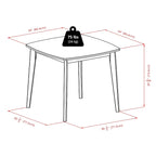 Tavolo da pranzo rotondo in legno massello, noce, profilo curvo con gambe affusolate - 34x34x29 pollici