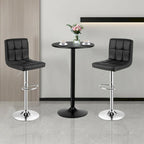 Set Tavolo da Bar da 3 Pezzi, Tavolo Rotondo da 60 cm e 2 Sgabelli da Bar Girevoli Regolabili, Nero