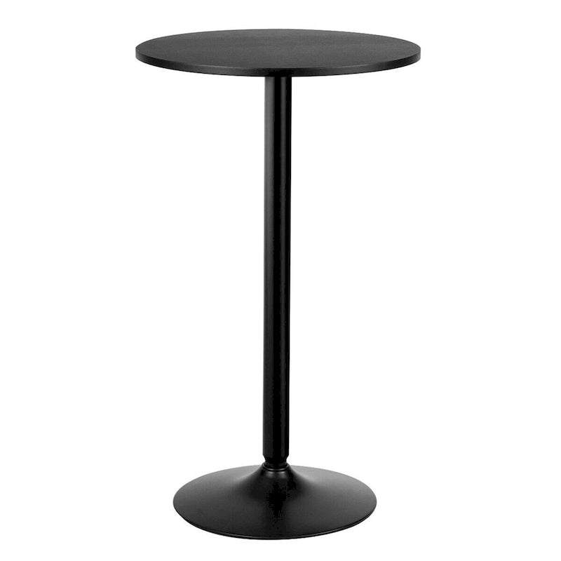 Set Tavolo da Bar da 3 Pezzi, Tavolo Rotondo da 60 cm e 2 Sgabelli da Bar Girevoli Regolabili, Nero