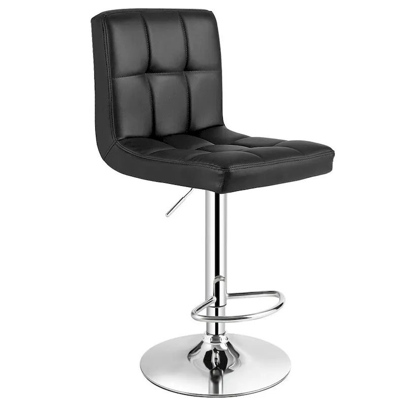 Set Tavolo da Bar da 3 Pezzi, Tavolo Rotondo da 60 cm e 2 Sgabelli da Bar Girevoli Regolabili, Nero
