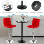 Set Tavolo da Bar da 3 Pezzi, Tavolo Rotondo da 60 cm e 2 Sgabelli da Bar Girevoli Regolabili, Nero