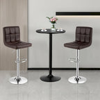 Set Tavolo da Bar da 3 Pezzi, Tavolo Rotondo da 60 cm e 2 Sgabelli da Bar Girevoli Regolabili, Nero