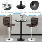 Set Tavolo da Bar da 3 Pezzi, Tavolo Rotondo da 60 cm e 2 Sgabelli da Bar Girevoli Regolabili, Nero