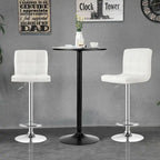 Set Tavolo da Bar da 3 Pezzi, Tavolo Rotondo da 60 cm e 2 Sgabelli da Bar Girevoli Regolabili, Nero