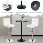 Set Tavolo da Bar da 3 Pezzi, Tavolo Rotondo da 60 cm e 2 Sgabelli da Bar Girevoli Regolabili, Nero