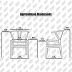 Set di 2 sedie da pranzo moderne in legno naturale con braccioli a Y e schienale, seduta in canapa, per casa, ristorante, ufficio, scrivania, cucina
