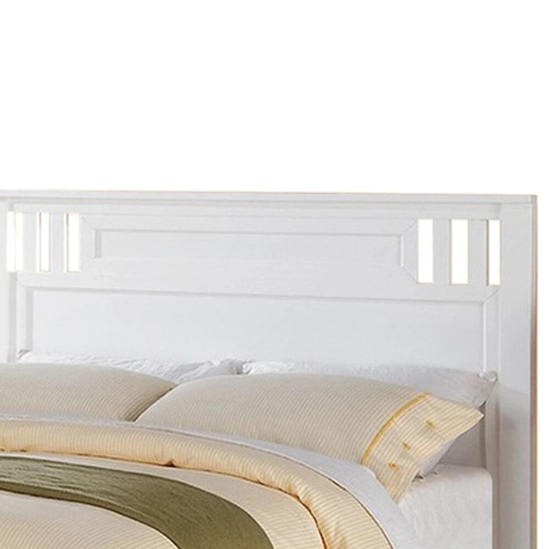 Fantastico letto matrimoniale in legno con finitura bianca