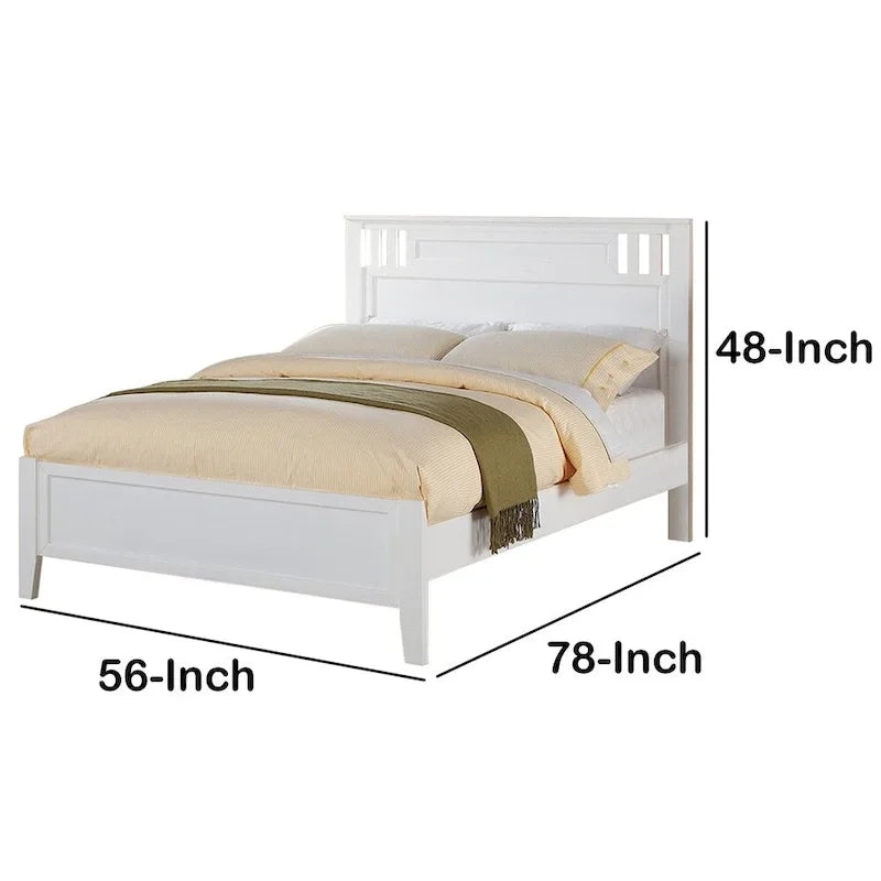 Fantastico letto matrimoniale in legno con finitura bianca