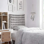 Testiera imbottita in velluto per letto singolo/matrimoniale extra-large, montaggio a parete o su struttura, adatta per dormitorio