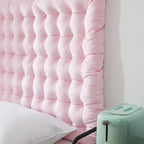 Testiera imbottita in velluto per letto singolo/matrimoniale extra-large, montaggio a parete o su struttura, adatta per dormitorio