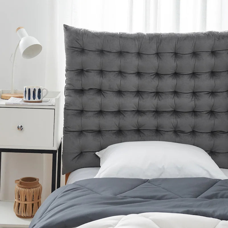 Testiera imbottita in velluto per letto singolo/matrimoniale extra-large, montaggio a parete o su struttura, adatta per dormitorio
