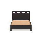Letto contenitore a piattaforma con intaglio rettangolare color espresso