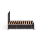 Letto contenitore a piattaforma con intaglio rettangolare color espresso