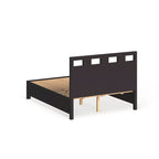 Letto contenitore a piattaforma con intaglio rettangolare color espresso