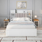 Letto Matrimoniale Multifunzionale con 4 Cassetti Contenitori Portatili Sotto al Letto