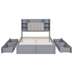 Letto Matrimoniale Multifunzionale con 4 Cassetti Contenitori Portatili Sotto al Letto