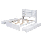 Letto Matrimoniale Multifunzionale con 4 Cassetti Contenitori Portatili Sotto al Letto