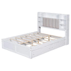 Letto Matrimoniale Multifunzionale con 4 Cassetti Contenitori Portatili Sotto al Letto