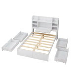 Letto Matrimoniale Multifunzionale con 4 Cassetti Contenitori Portatili Sotto al Letto