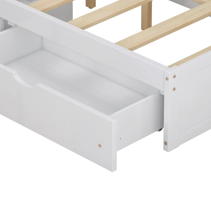 Letto Matrimoniale Multifunzionale con 4 Cassetti Contenitori Portatili Sotto al Letto