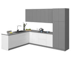 Kitchen Harmony Collection White Gloss & Gray Color Base Size 8x10Ft Wide - 126x96