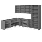 Set di Mobili Moderni per Cucina, Bianco Lucido e Grigio, 244x305 cm (8x10Ft) - 320x244 cm (126x96 pollici)
