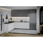 Set di Mobili Moderni per Cucina, Bianco Lucido e Grigio, 244x305 cm (8x10Ft) - 320x244 cm (126x96 pollici)