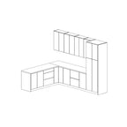 Set di Mobili Moderni per Cucina, Bianco Lucido e Grigio, 244x305 cm (8x10Ft) - 320x244 cm (126x96 pollici)