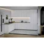 Set di Mobili Moderni per Cucina, Bianco Lucido e Grigio, 244x305 cm (8x10Ft) - 320x244 cm (126x96 pollici)