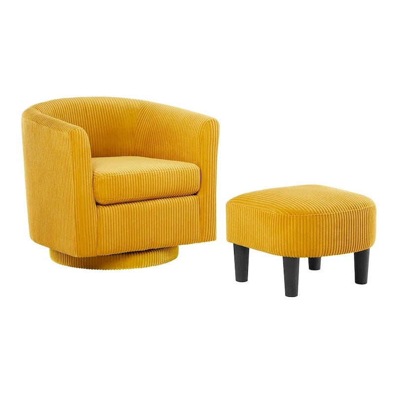Poltrona girevole accent con pouf