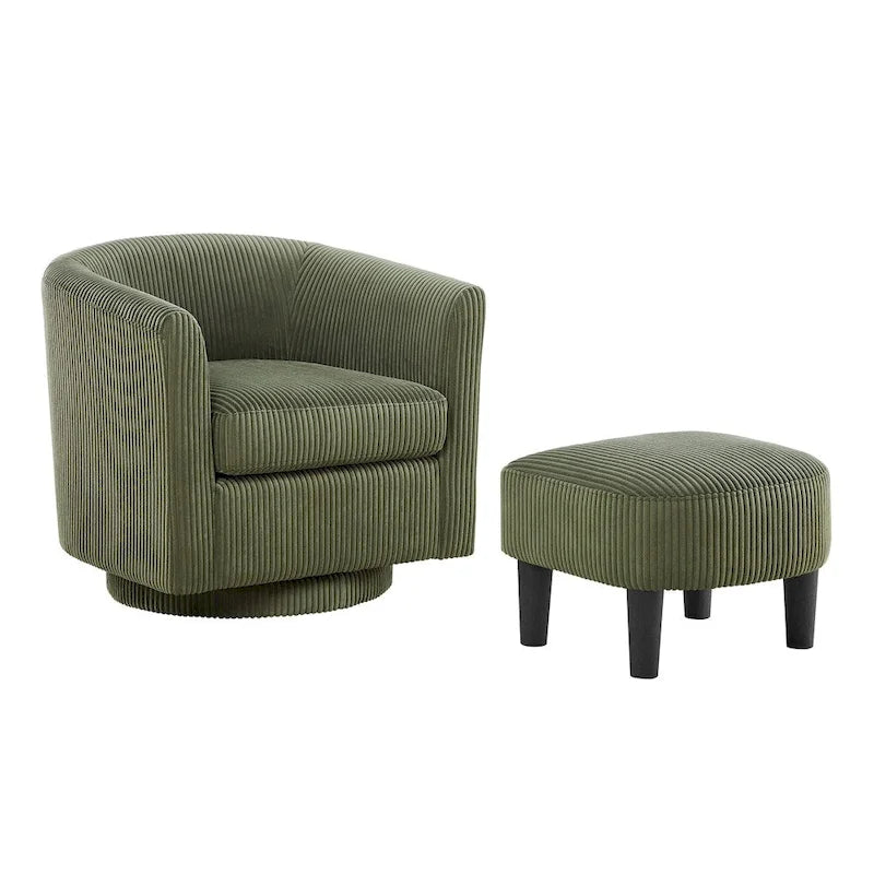 Poltrona girevole accent con pouf